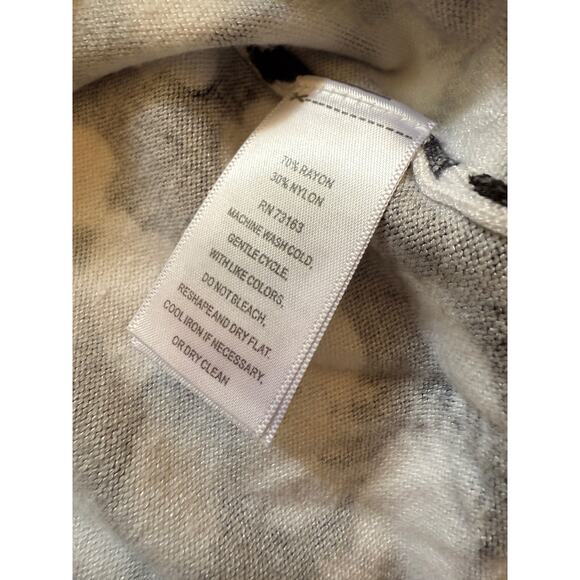 Cable & Gauge 2X White Black Rayon Lightweight LS Sweater Back Button All Season - Picture 6 of 7